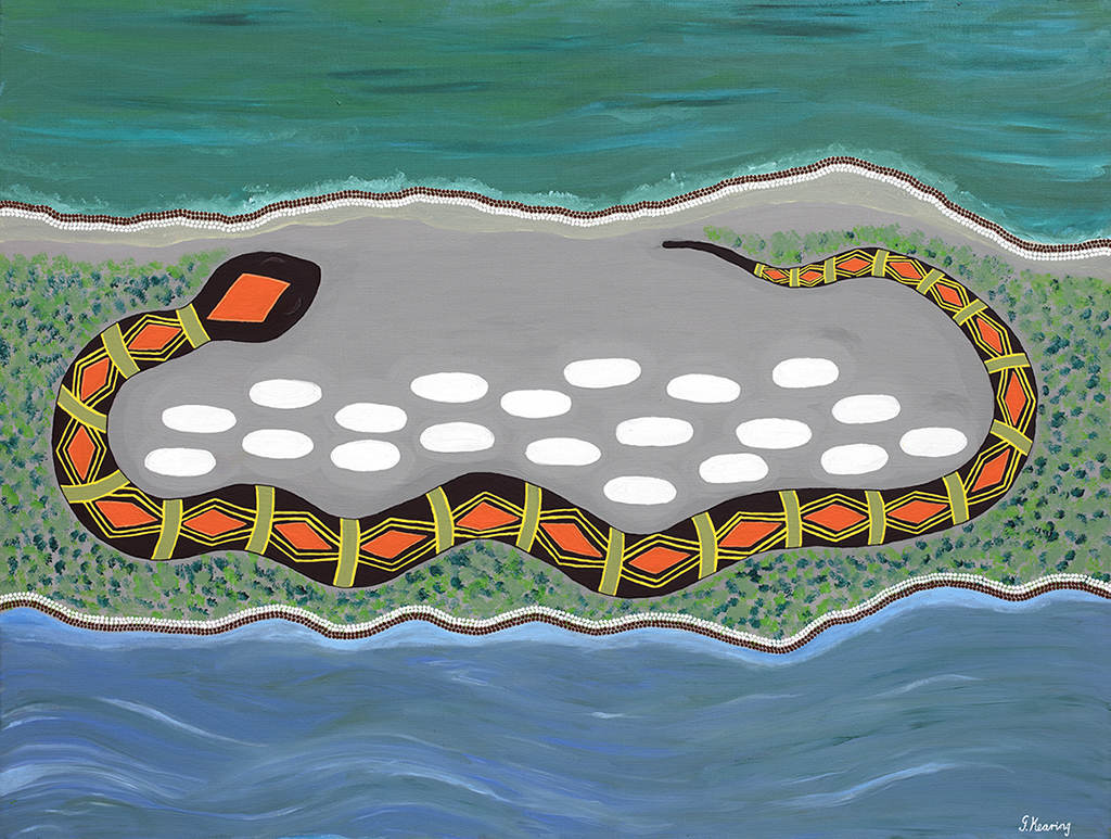 Aboriginal painting of How the Waters came to be